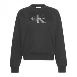Calvin Klein Felpa Girocollo Big Logo Nero Donna