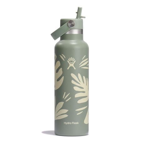 Hydro Flask Thermos Trekking Standard Flex Straw Cap Botanical Bliss Agave