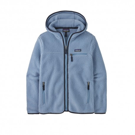 Patagonia Felpa In Pile Retro Pile Trekking Hoody Barmacle Blue Donna