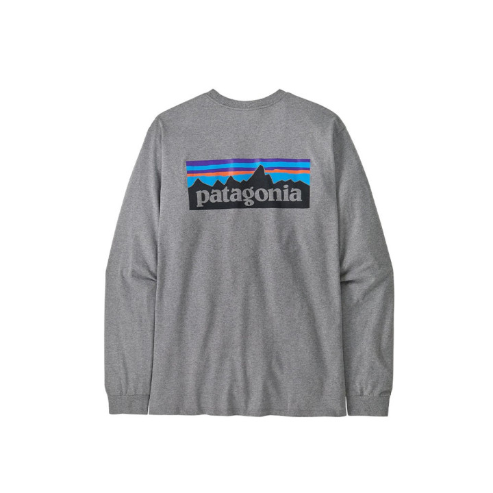 Patagonia Maglia Trekking P-6 Logo Responsabili-Tee Gravel Heather Uomo