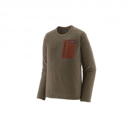 Patagonia Felpa In Pile R1 Air Crew Marlow Brown Uomo