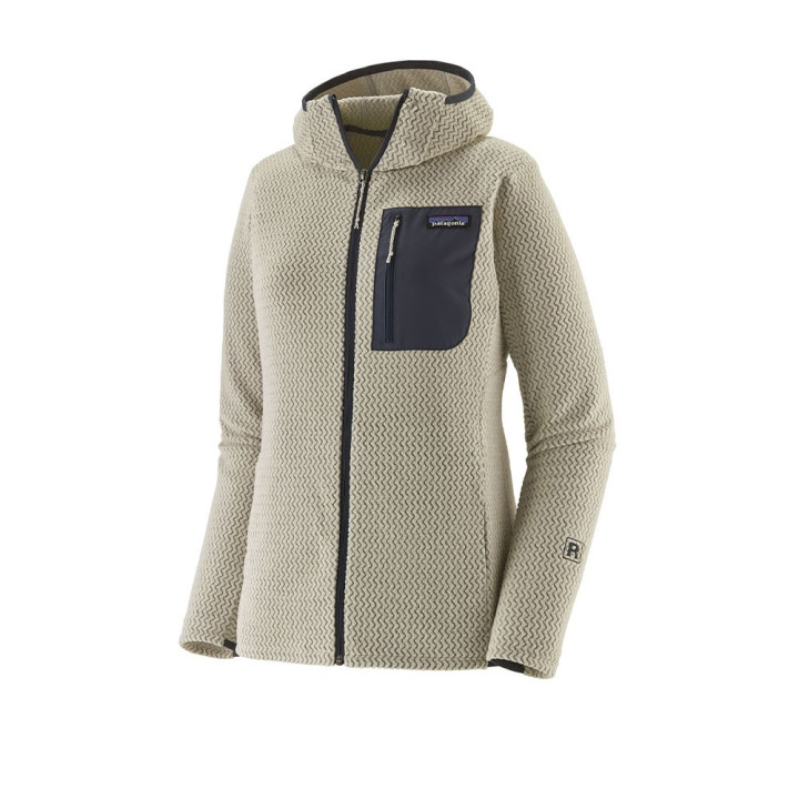 Patagonia Felpa In Pile R1 Air Full-Zip Hoody Wool Bianco Donna