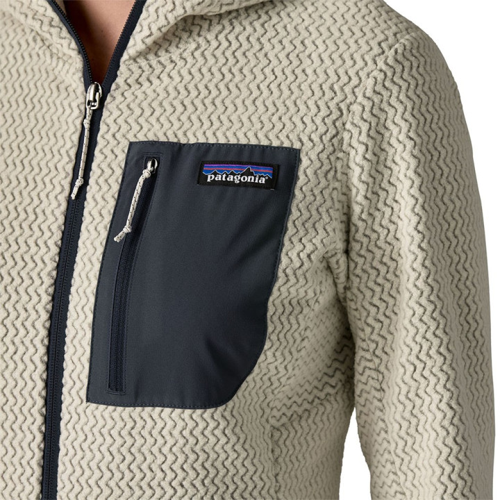Patagonia Felpa In Pile R1 Air Full-Zip Hoody Wool Bianco Donna