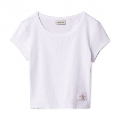 Calvin Klein T-Shirt Scollo Ampio Bianco Donna