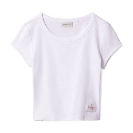 Calvin Klein T-Shirt Scollo Ampio Bianco Donna