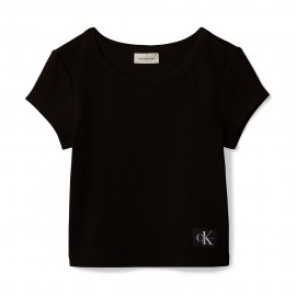 Calvin Klein T-Shirt Scollo Ampio Nero Donna