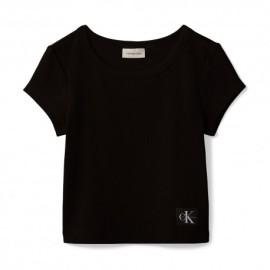 Calvin Klein T-Shirt Scollo Ampio Nero Donna