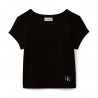 Calvin Klein T-Shirt Scollo Ampio Nero Donna