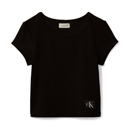 Calvin Klein T-Shirt Scollo Ampio Nero Donna
