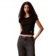 Calvin Klein T-Shirt Scollo Ampio Nero Donna