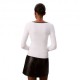 Calvin Klein T-Shirt Scollo Ampio Rib Bianco Donna
