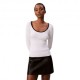 Calvin Klein T-Shirt Scollo Ampio Rib Bianco Donna