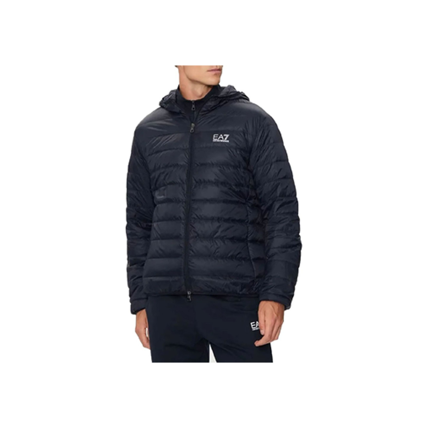 Ea7 Emporio Armani Piumino Con Cappuccio Core Id Blu Uomo - Immagine 2