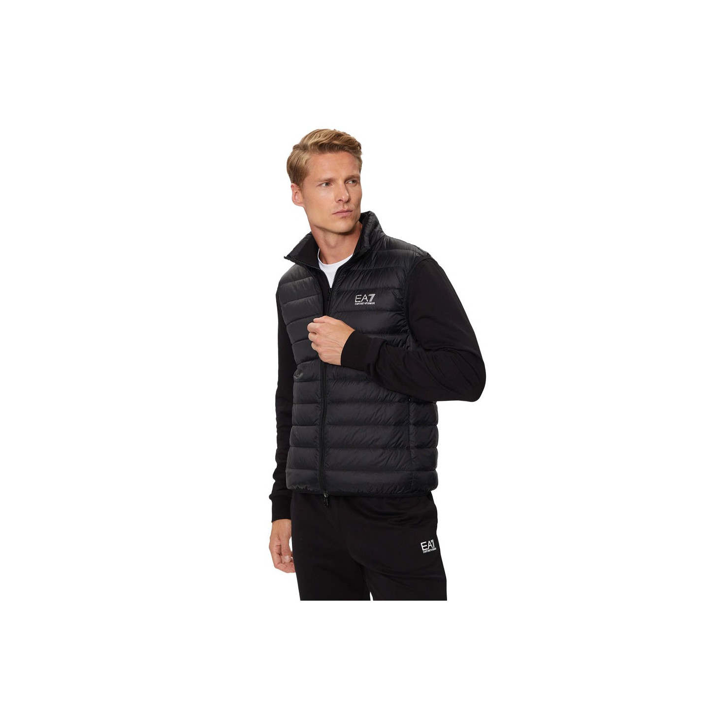 Emporio Armani Ea7 Uomo Nero - Gilet Smanicato A Collo Alto - Jackets - L - Immagine 2