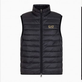 Ea7 Gilet Sportivo Piuma Nero Oro Uomo