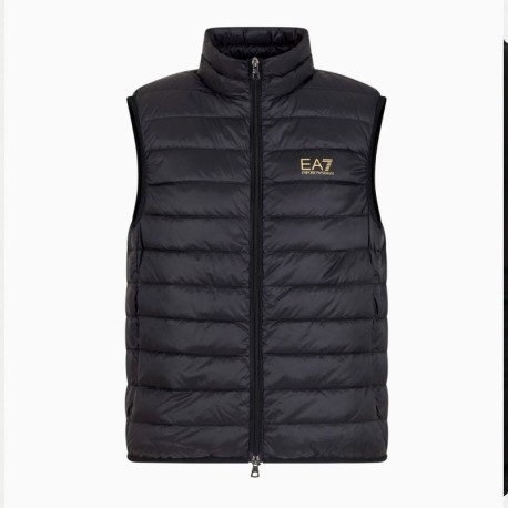 Ea7 Gilet Sportivo Piuma Nero Oro Uomo