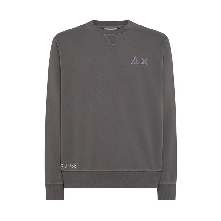 Sun 68 Felpa Girocollo Logo Grigio Uomo