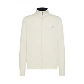 Sun 68 Maglia Maniche Lunghe Full Zip Panna Uomo