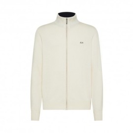 Sun 68 Maglia Maniche Lunghe Full Zip Panna Uomo