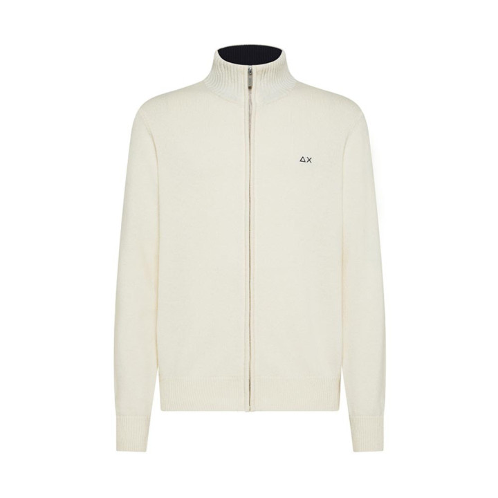 Sun 68 Maglia Maniche Lunghe Full Zip Panna Uomo