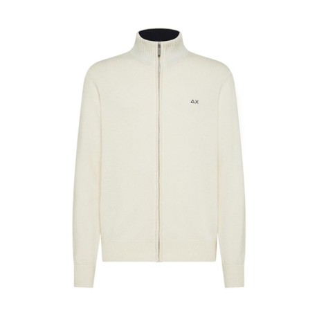 Sun 68 Maglia Maniche Lunghe Full Zip Panna Uomo