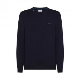 Sun 68 Maglia Maniche Lunghe Girocollo Logo Blu Uomo