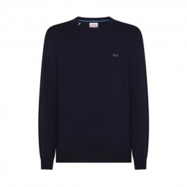 Sun 68 Maglia Maniche Lunghe Girocollo Logo Blu Uomo
