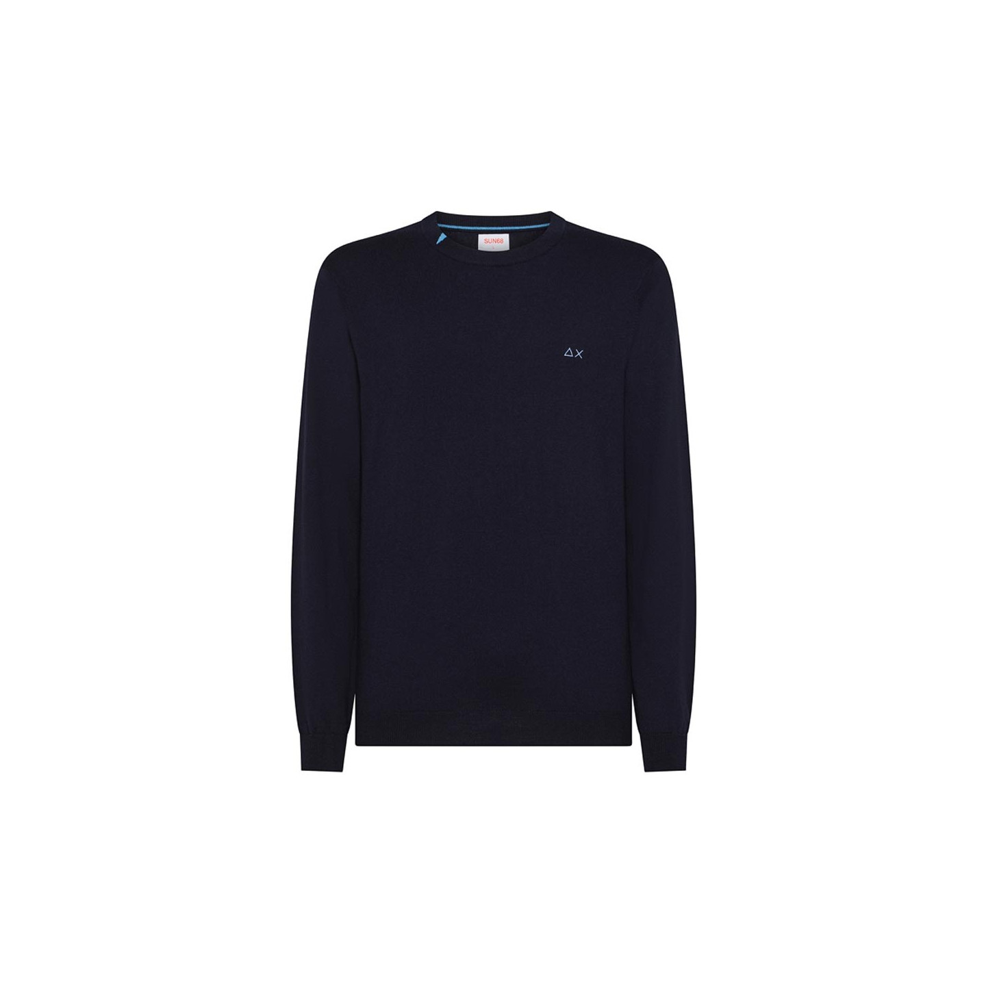 Sun 68 Maglia Maniche Lunghe Girocollo Logo Blu Uomo S