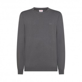 Sun 68 Maglia Maniche Lunghe Girocollo Logo Grigio Uomo