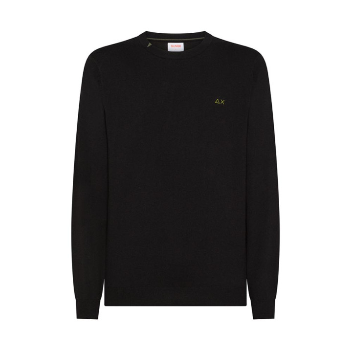 Sun 68 Maglia Maniche Lunghe Girocollo Logo Nero Uomo
