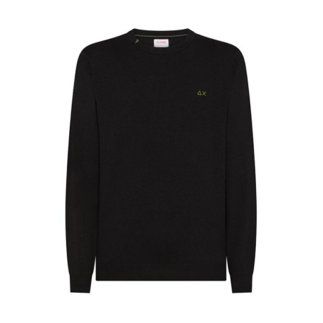 Sun 68 Maglia Maniche Lunghe Girocollo Logo Nero Uomo