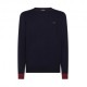 Sun 68 Maglia Maniche Lunghe Toppa Polsini Contrasto Blu Uomo