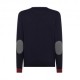 Sun 68 Maglia Maniche Lunghe Toppa Polsini Contrasto Blu Uomo