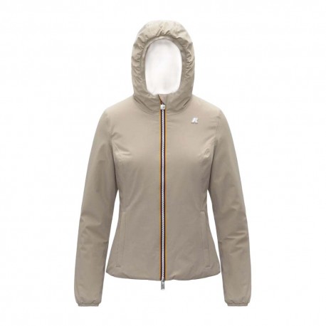 K-Way Giacca Lily Stretch Warm Double Revers Beige Bianco Donna