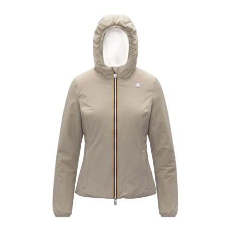 K-Way Giacca Lily Stretch Warm Double Revers Beige Bianco Donna