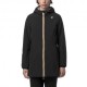 K-Way Giacca Lunga Denise Strech Warm Revers Nero Beige Donna