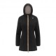 K-Way Giacca Lunga Denise Strech Warm Revers Nero Beige Donna