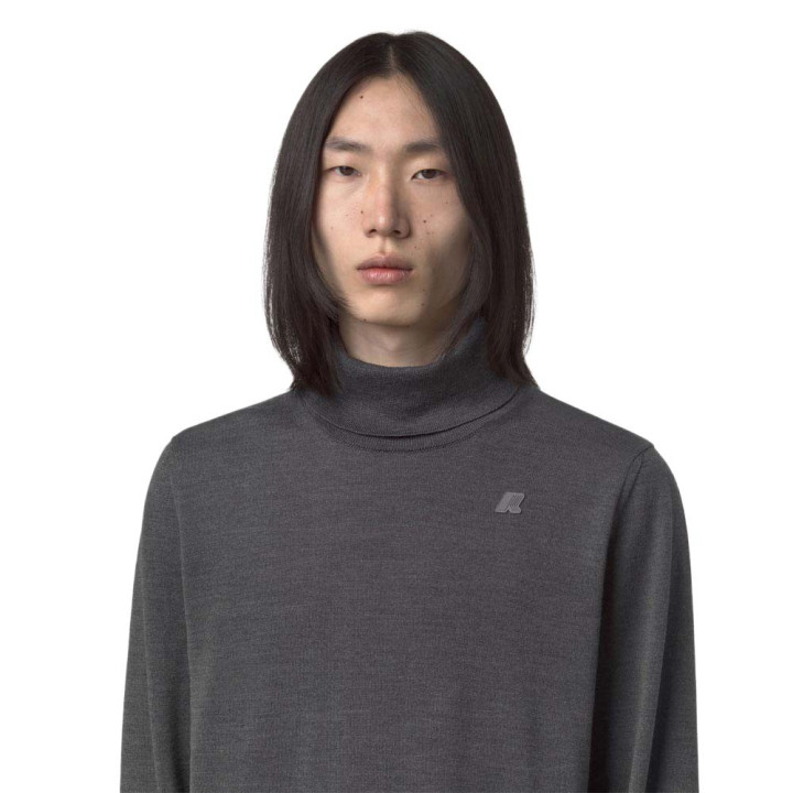 K-Way Maglia Maniche Lunghe Dolcevita Henry Grigio Uomo