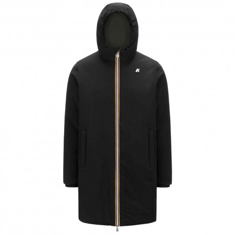 K-Way Parka Jacob St Warm Double Revers Nero Verde Uomo