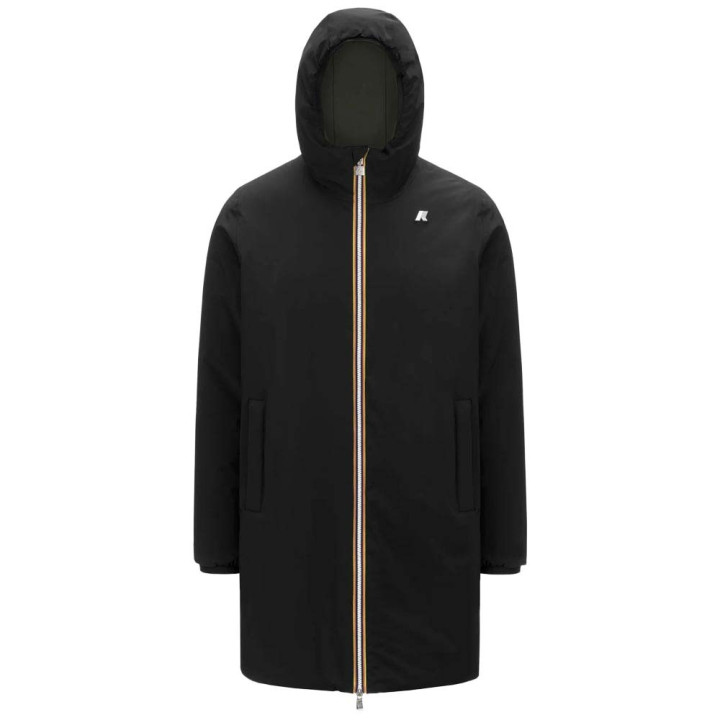 K-Way Parka Jacob St Warm Double Revers Nero Verde Uomo