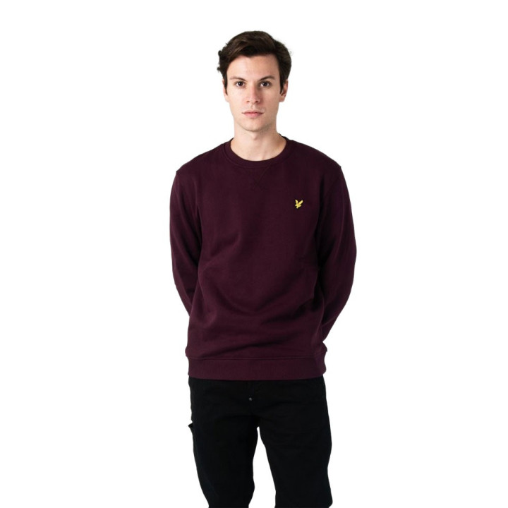 Lyle & Scott Felpa Girocollo Bordeaux Uomo