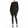Replay Abito In Maglia Maniche Lunghe Girocollo Nero Donna