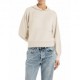 Replay Felpa Con Cappuccio Burro Donna