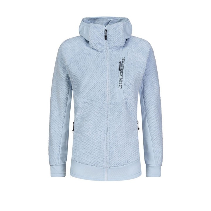 Rock Experience Felpa In Pile Blizzard Tech Hoodie Artic Ice Donna