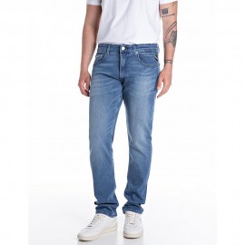 Replay Jeans Grover Elasticizzato Lung 32 Blu Chiaro Uomo