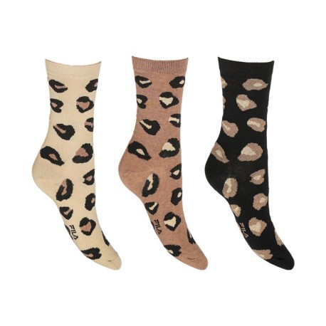 Fila Calza Maculata Tris Pack Beige Donna