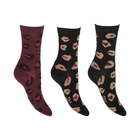 Fila Calza Maculata Tris Pack Nero Donna