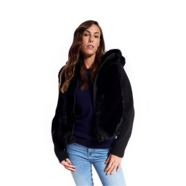 Iceport Ecopelliccia Maniche In Maglia Maniche Lunghe Nero Donna