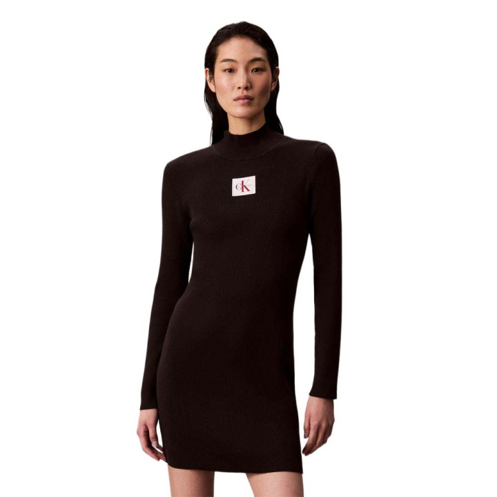 Calvin Klein Abito Rib Nero Donna