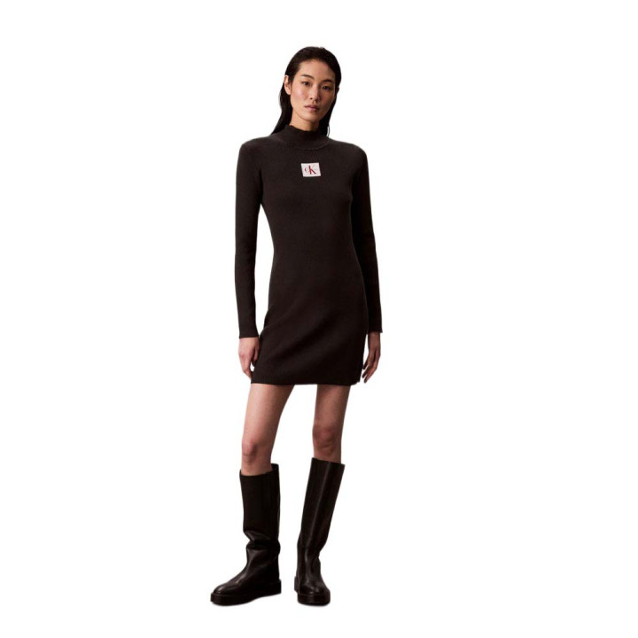 Calvin Klein Abito Rib Nero Donna